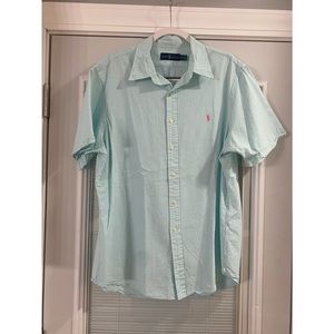 Ralph Lauren Light Blue Short-Sleeve Seersucker Button-Down, size XL